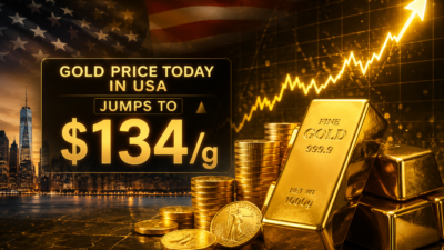 24K gold price in the USA rises to $134 per gram with live market analysis and July 22, 2026 outlook.