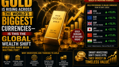 Global gold prices rising across major currencies including USD, EUR, GBP, CHF, AUD, CAD, CNY, INR and JPY as investors monitor worldwide market trends.