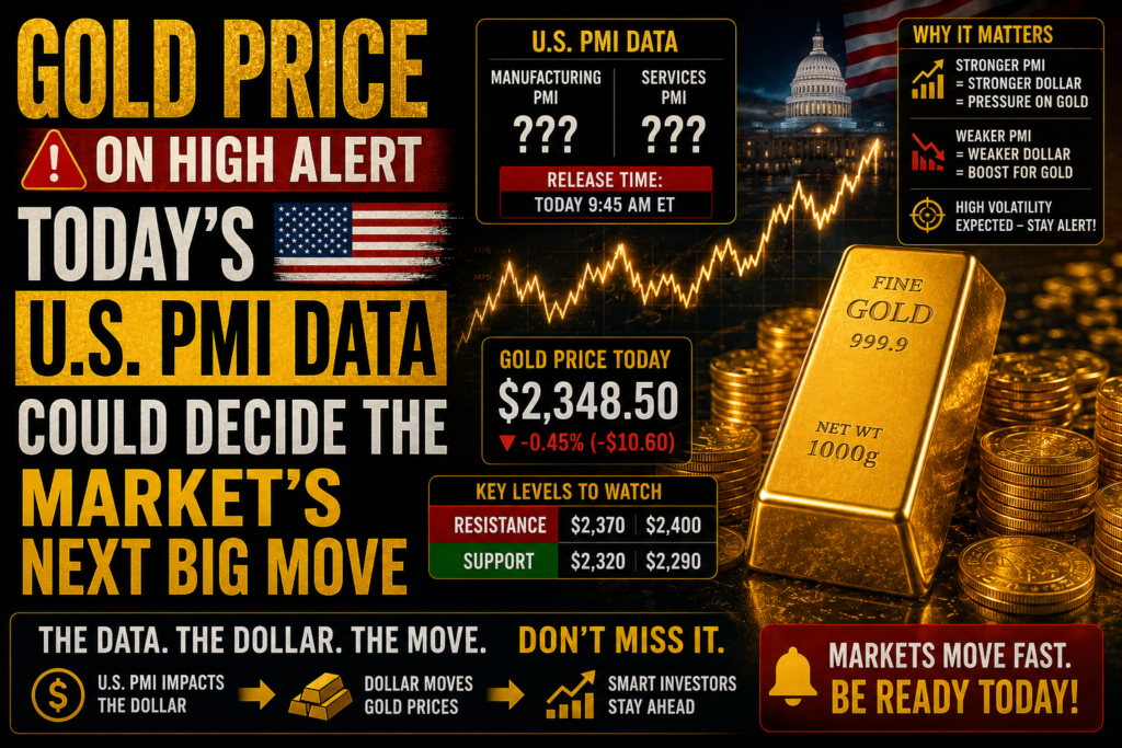 Gold price forecast after global PMI data release showing US, Eurozone and UK economic indicators affecting live gold prices.Gold price forecast after global PMI data release showing US, Eurozone and UK economic indicators affecting live gold prices.