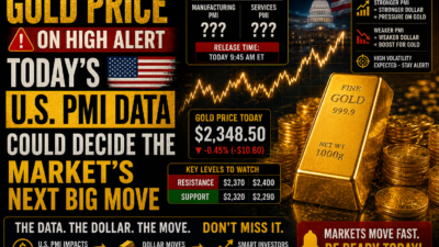 Gold price forecast after global PMI data release showing US, Eurozone and UK economic indicators affecting live gold prices.Gold price forecast after global PMI data release showing US, Eurozone and UK economic indicators affecting live gold prices.